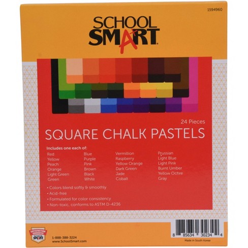 School Smart Square Chalk Pastels, Assorted Colors, set of 24 - image 1 of 2