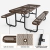 COWLOWN Brown Large 72" Expanded Metal Rectangular Picnic Table, Ample Seating, Easy Assembly, Perfect for Patio, Park - 4 of 4
