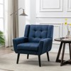RISOKEYS Midcentury Modern Accent Chair - Comfortable Tufted Fabric Armchair with Sturdy Wood Legs,Adjustable Feet for Living Room,Office - 2 of 4