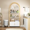 Arched Bookcase with Storage Doors, 71.5" Industrial Style, Sturdy Metal Frame & Quality Boards, Freestanding - 2 of 4