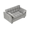 Zeus & Ruta 3-in-1 Modern Velvet Loveseat Lounge Sofa with Pullout Bed, Reclining Backrest, Toss Pillows & Pockets - 2 of 4