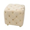 CAVINAS Dice-Shaped Velvet Upholstered Ottoman, Soft Foot Stool, Dressing Makeup Chair, Comfortable Seat for Living Room, Bedroom, Entrance - 4 of 4