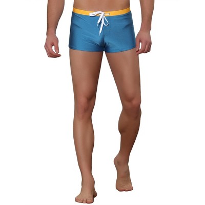 Lars Amadeus Men's Solid Color Elastic Waist Summer Pool Swimwear Shorts Navy 30 — фото 5