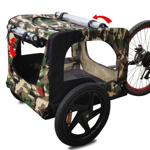 Camouflage Foldable Bicycle Trailer Bike Trailer for Camping Pet Dog Cat Luggage Carry - 1 of 4