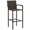 vidaXL Bar Stools 2 pcs Brown Poly Rattan - 2 of 4