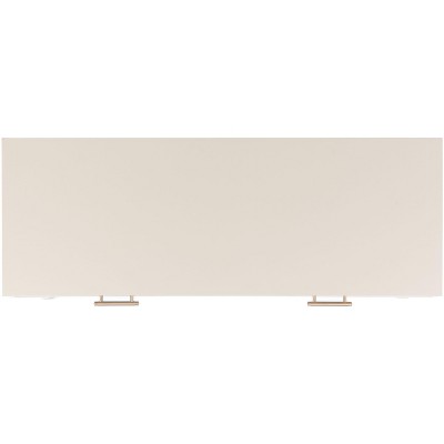 Estella White 40" Modern Console Table with 2 Drawers and Metal Accents
