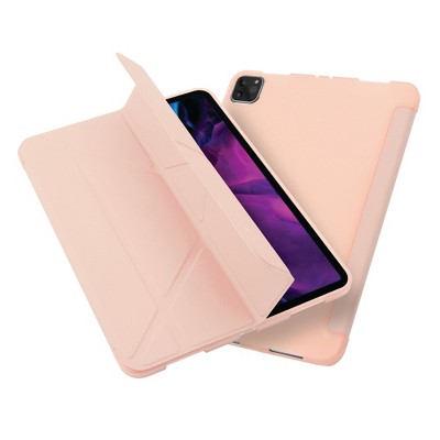 Insten - Tablet Case for iPad Pro 12.9" 2020, Multifold Stand, Magnetic Cover Auto Sleep/Wake, Pencil Charging, Light Pink