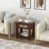 Tangkula Side End Table Nightstand w/ Drawer Wood for Living Room Bedroom Rustic - 2 of 4