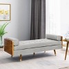 Keairns Mid Century Modern Tufted Double End Chaise Lounge with Bolster Pillows - Christopher Knight Home - 2 of 4