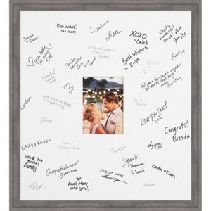 Florence Signature Mat Picture Frame – Guest Book Alternative for Weddings, Graduations, or Retirement – Autograph Photo Mat for Signature Board - 1 of 4