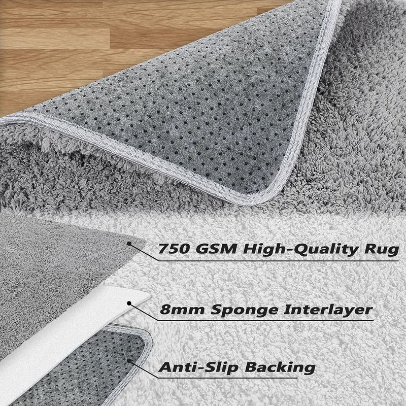 Modern Solid Soft Fluffy Shaggy Floormat Home Decor, 4 of 6