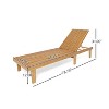 GDFStudio Teresa Outdoor Acacia Wood Armless Adjustable Chaise Lounge - 3 of 4