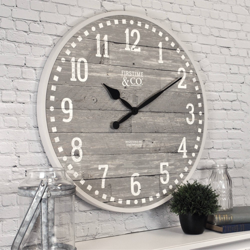 20" Arlo Gray Farmhouse Wall Clock Light Gray - FirsTime & Co.