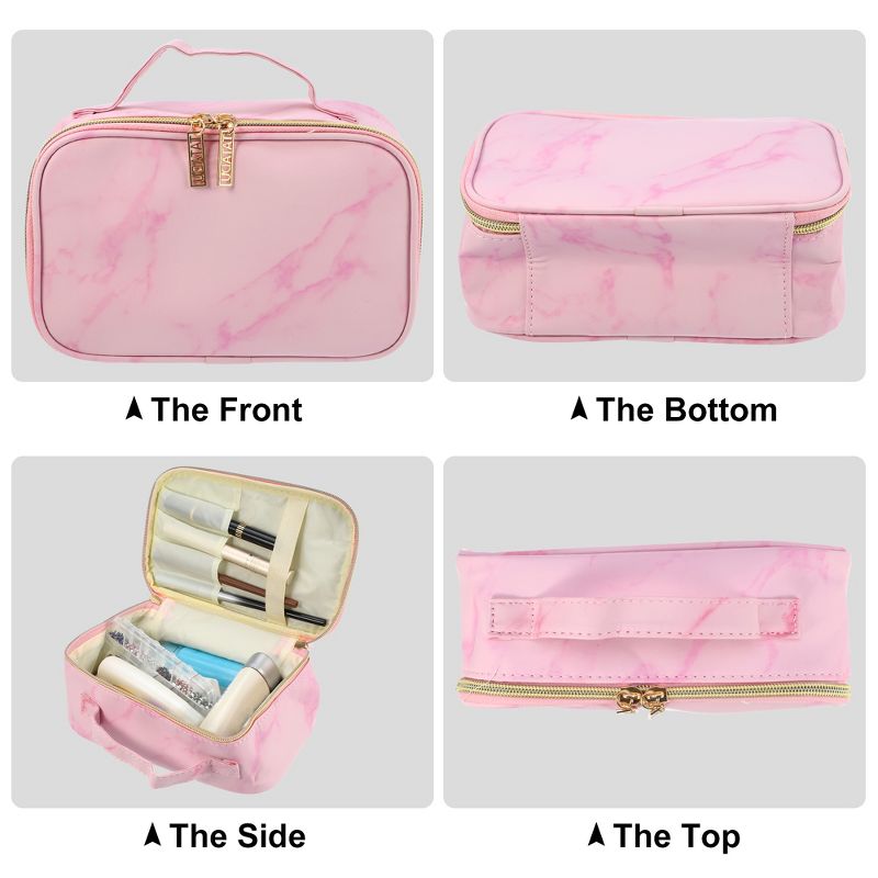 Unique Bargains Makeup Bag Cosmetic Brush Storage Box Makeup Organizers Travel Bag 8"x5"x4" 1 Pcs, 5 of 7