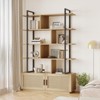 5 Tier Bookshelf with Storage Cabinet, 71 In Rattan Book Shelf with Open Display Shelves, Metal Frame Bookcase for Living Room Bedroom - 2 of 4