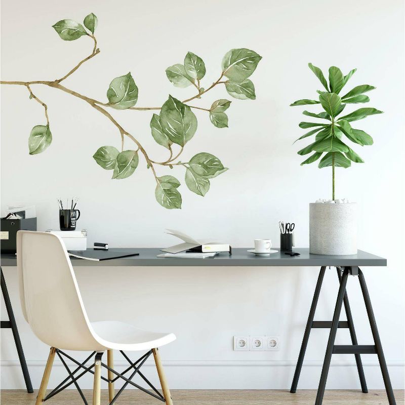 Leaf Twig Peel and Stick Giant Wall Decal Green - RoomMates, 5 of 8