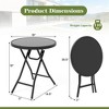 ResenkosSofa Table, End Table, Side Table,18 Inch Folding Side Table Patio Round Compact Coffee Table-Black - 3 of 4