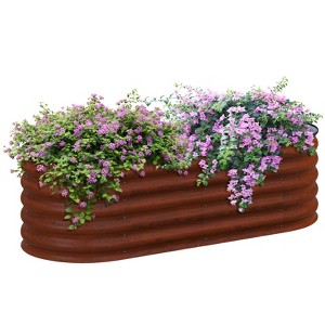 Naysaye Planters, 16.5" Tall Rectangle Garedn Planter, Outdoor Garden Raised Planter Pots for Flowers, Brown, 59"*23.5"*16.5" - 1 of 4