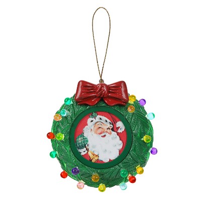 Mr. Christmas 4 in. Green Wreath Picture Frame Recordable Ornament