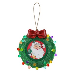Mr. Christmas 4 in. Green Wreath Picture Frame Recordable Ornament - 1 of 3