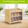 Double Layer Bread Box for Kitchen Countertop – Farmhouse Bread Storage Container with Window, Large Capacity Bamboo Bread Holder(Black & Gold) - 3 of 4