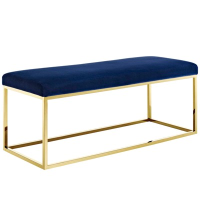 Modway Anticipate Fabric Bench Gold Navy