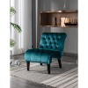 NicBex Armless Accent Chair with Tufted Button Back Modern Upholstered Velvet Sofa Chair with Wood Legs for Bedroom,Living Room - 2 of 4