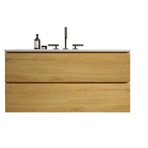 NicBex Floating Bathroom Vanity with Sink and Faucet Holes,Bathroom Sink Vanity with 2 Drawers,Oak/Walnut/White/Gray - 1 of 4