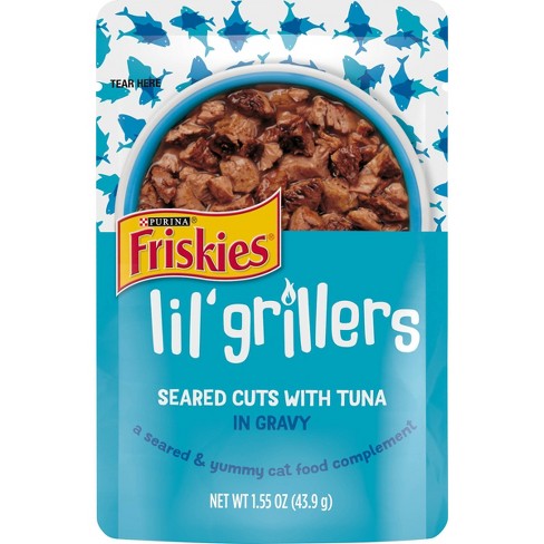 Purina Friskies Lil' Grillers Lickable Seared Cuts In Gravy Wet Cat Food - 1.55oz - image 1 of 4