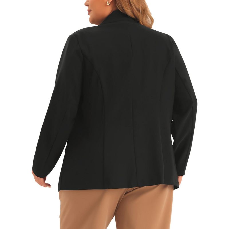 Agnes Orinda Women's Plus Size Business Button Long Sleeve Office Work Suit Jackets, 4 of 6