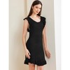 Allegra K Women's Casual Round Neck Midi Ruffled Knit Dress - 3 of 4