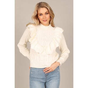 Petal and Pup Womens Annette Frilled Knit Sweater - 1 of 4