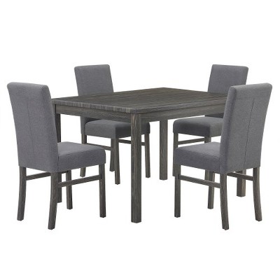 5-Piece Dining Table Set For 4, Modern Rectangular Kitchen Table With 4 Upholstered Chairs, Table Chairs Set For Kitchen Dining Room