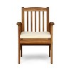 Gulches CASA Outdoor Dining Chairs Set of 2 - Acacia Wood Frame with Water-Resistant Cushions, Weather-Resistant for Patio/Backyard - 4 of 4