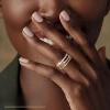 18K Gold Plated Stackable Ring Set: Mixed Metal Silver & Gold Rings with Cubic Zirconia, for Engagement/Wedding/Valentine‘s Gift - 3 of 4