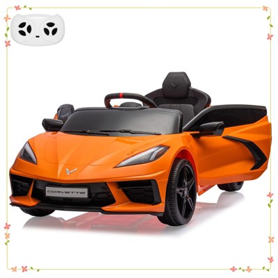 Ride on Sports Car 12V Battery Powered Car for Kids Licensed Corvette Toddles Electric Car Toy with Remote Control