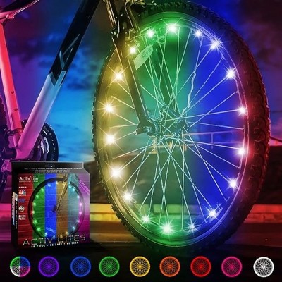 Activ Life Bicycle Tire Lights - LED Wheel Lights For Bike Spokes (Red, 1 Wheel)