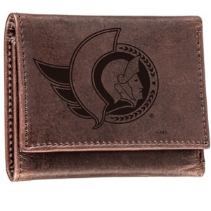 Evergreen NHL Ottawa Senators Brown Leather Trifold Wallet Officially Licensed with Gift Box - 1 of 1