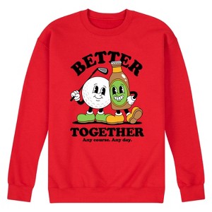 Men's - Instant Message - Golf Mascots Better Together Graphic Fleece Sweatshirt - 1 of 4