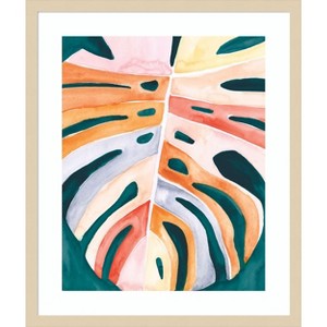 Amanti Art Multicolor Monstera II by Jennifer Paxton Parker Wood Framed Wall Art Print - 1 of 4