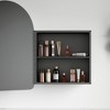 Dovelina Iron Frame Arched Wall Mirror Cabinet Multifunctional Wall-Mounted Mirrored Cabinet with Magnetic Doors - 4 of 4