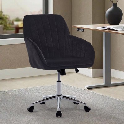 NicBex Office Chair Modern Height Adjustable Ergonomic Chair Computer Chair with 5 Casters and Silver Base for Office, Study, Bedroom, Black