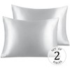 PiccoCasa 85GSM Satin Luxury Silky Envelope Closure Pillowcases 2 Pcs - 2 of 4