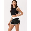 cheibear Women's Sweat Shorts Casual Summer Lounge Athletic Running Elastic Cotton Pajama Shorts - 2 of 4