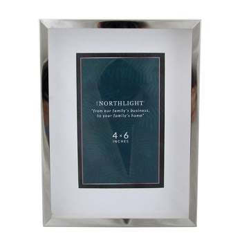Northlight 8" Contemporary Rectangular 4" x 6" Photo Picture Frame - Silver and Clear