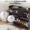 Large Shoe Storage Cabinet with 4 Flip Drawers, Narrow Shoe Cabinet with Wooden Legs, Freestanding Organizer for Entryway, Hallway - 4 of 4