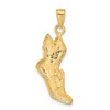 Black Bow Jewelry 14k Yellow Gold Winged Running Shoe Pendant, 17 x 30mm - 3 of 4
