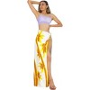 LA LEELA Women's Summer Beach Bikini Wraps Swimwear Cover up Wrap Skirt Bathing suit Swimsuit Sarong Coverups for Women One Size White, Leaf - 4 of 4