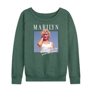 Women's - Marilyn Monroe - What's Important Is How You Feel About Yourself Lightweight French Terry Wide Neck Long Sleeve Shirt - 1 of 4