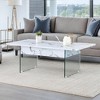 NicBex Modern 43.3" Rectangle Coffee Table with Lift Top and Tempered Glass Legs for Living Room - 3 of 4